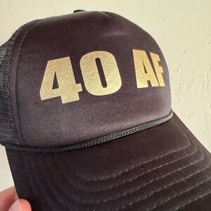 ‘40 AF’ New Black and Gold Trucker SnapBack Hat 40th Birthday Gag